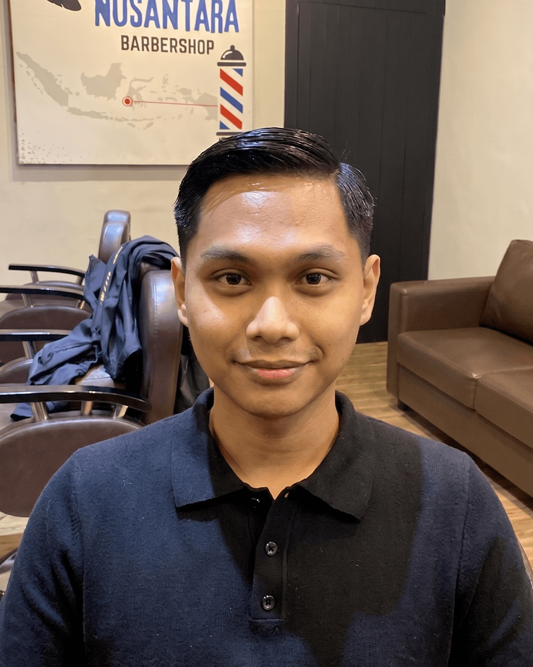Hasil potongan rambut Classic Side Part di Gunting Nusantara Makassar