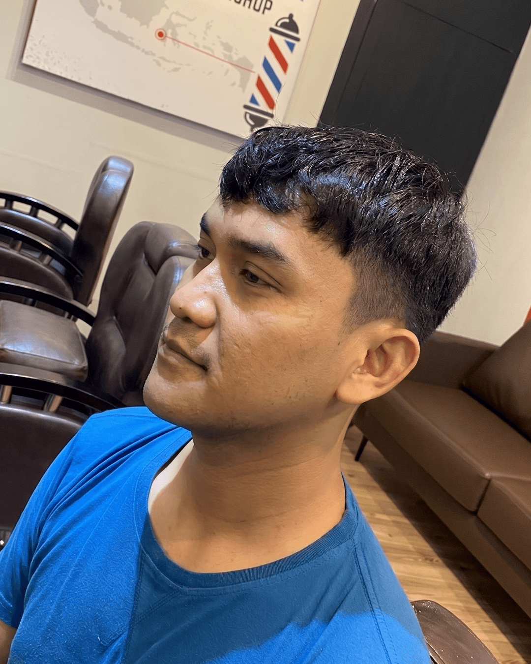 Hasil potongan rambut Textured Fringe di Gunting Nusantara Makassar