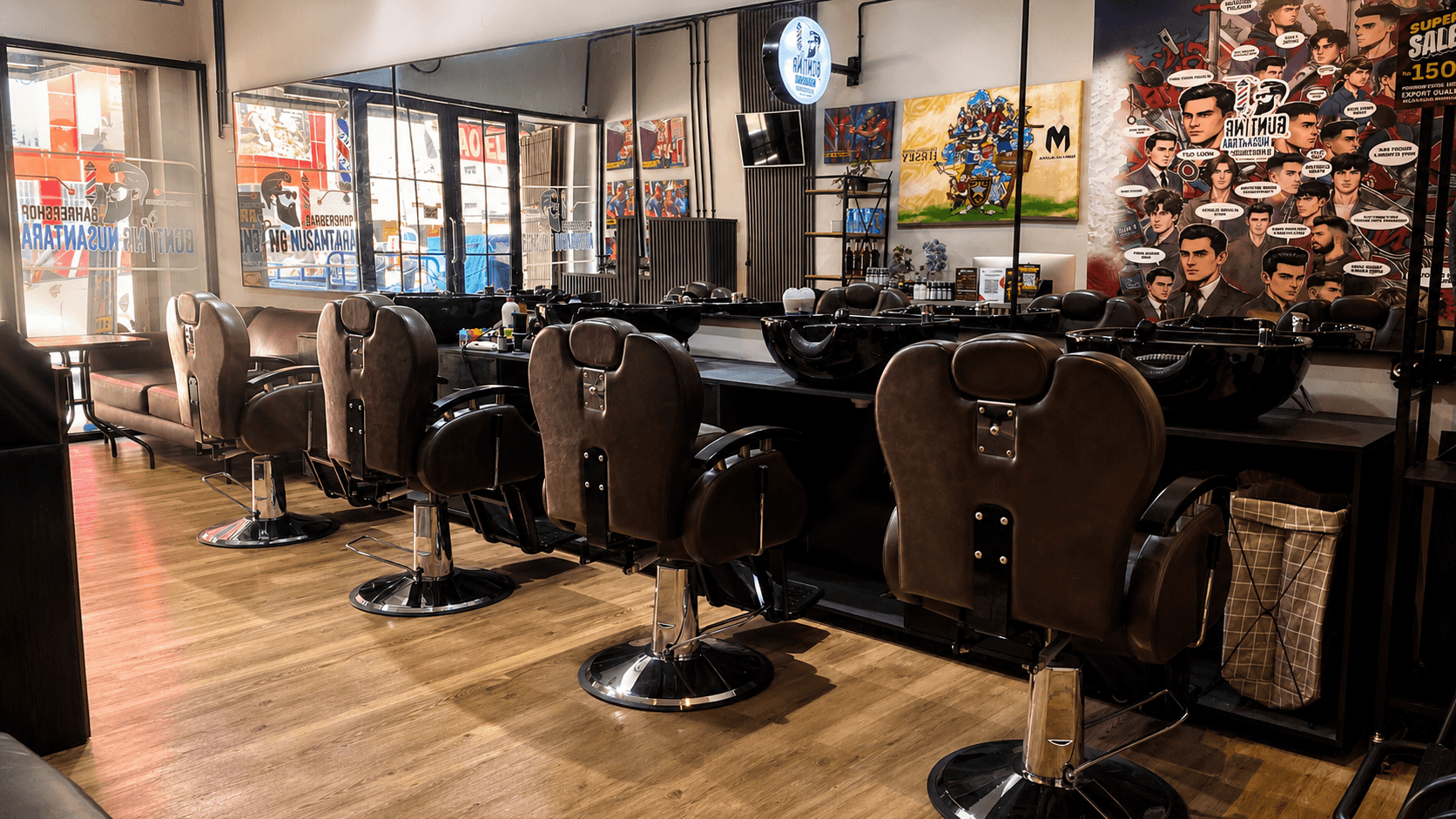 Gunting Nusantara Barbershop Interior